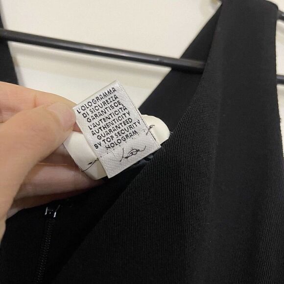 Dolce & gabbana wool black knit sleeveless vneck midi dress size US 6 - Picture 8 of 8